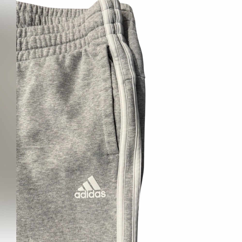 adidas Light Gray Joggers with White Side Stripes. Pre Loved - Picture 3 of 6
